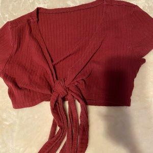 Shein tie front crop top